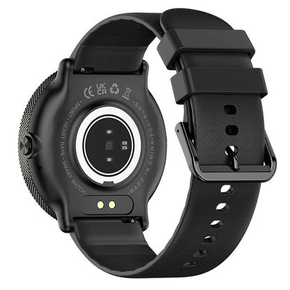 Montre connectée Cool AMOLED en silicone noir (appels, santé, sport)