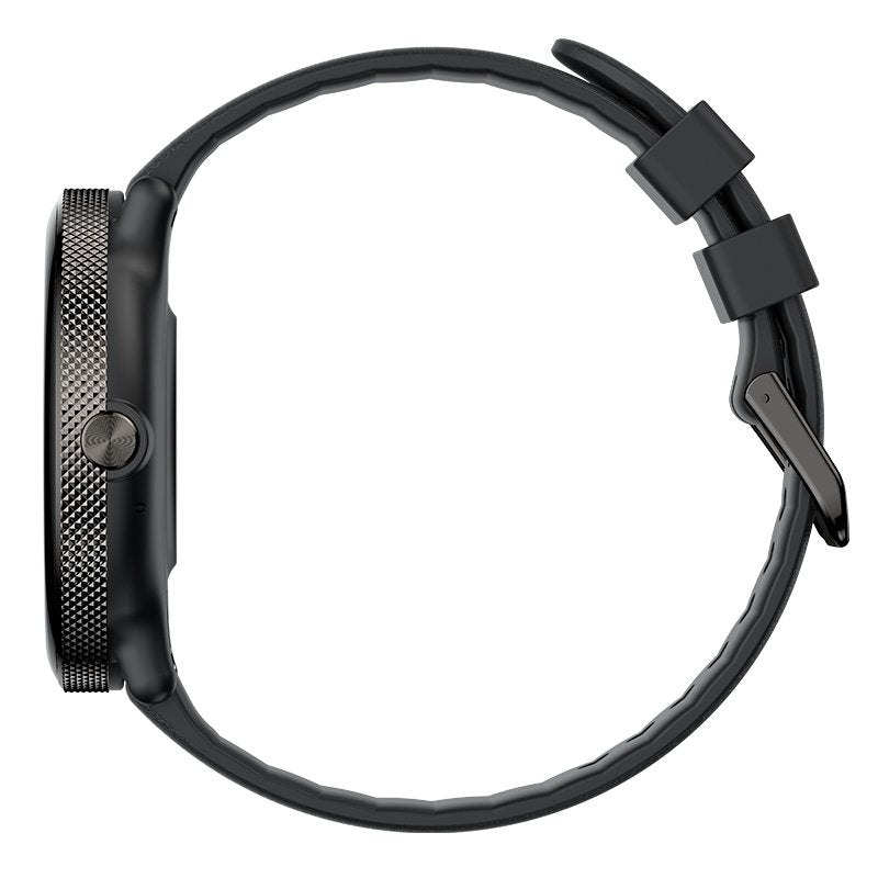 Montre connectée Cool AMOLED en silicone noir (appels, santé, sport)