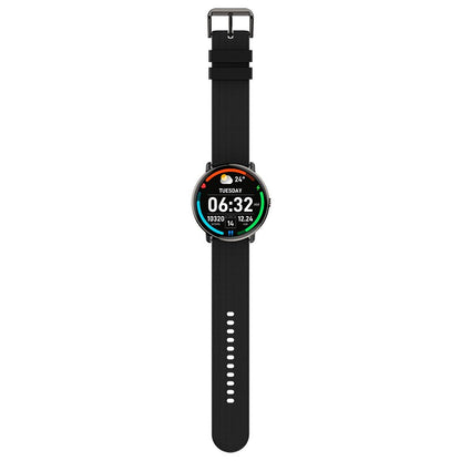 Montre connectée Cool AMOLED en silicone noir (appels, santé, sport)