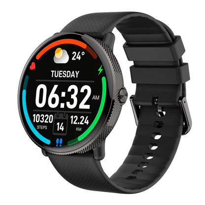 Montre connectée Cool AMOLED en silicone noir (appels, santé, sport)