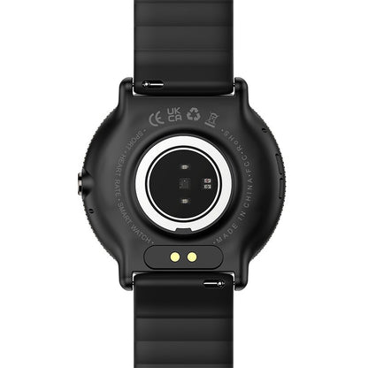 Montre connectée Cool AMOLED en silicone noir (appels, santé, sport)