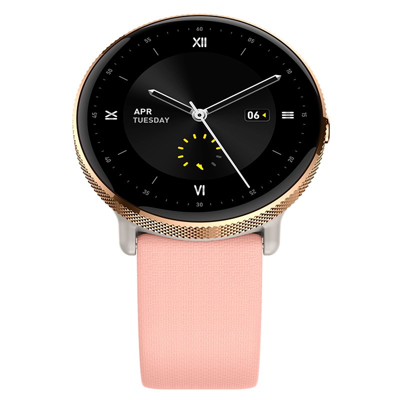 Montre connectée Cool AMOLED en silicone rose pour toujours (appels, santé, sport)