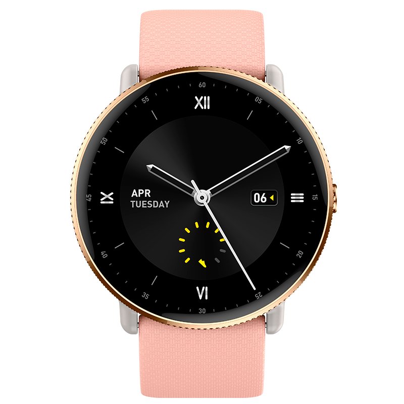 Montre connectée Cool AMOLED en silicone rose pour toujours (appels, santé, sport)