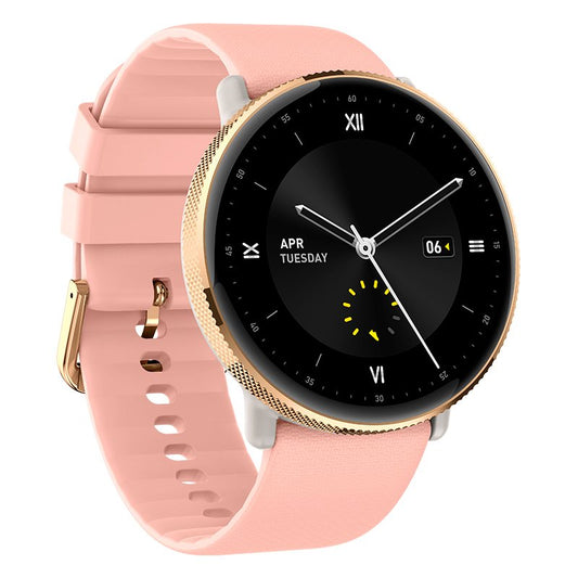 Montre connectée Cool AMOLED en silicone rose pour toujours (appels, santé, sport)
