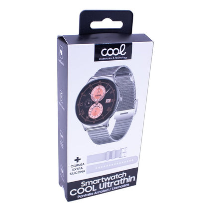 Montre connectée Cool Ultrafine + 2 bracelets (Amoled, appels, Ultrafine) Gris