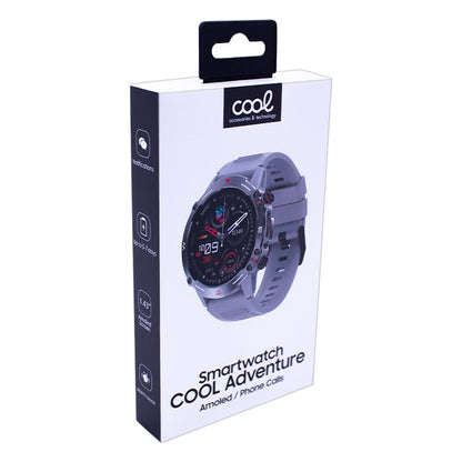 Montre connectée Écran Amoled COOL Adventure Silicone Gris (Appels, Santé...)