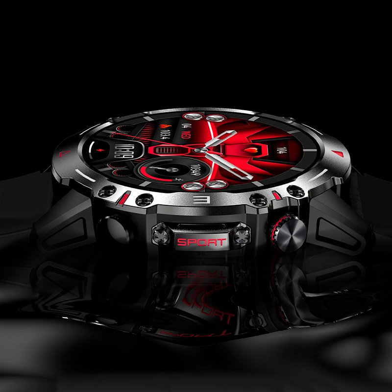 Montre connectée Écran Amoled COOL Adventure Silicone Noir (Appels, Santé...)