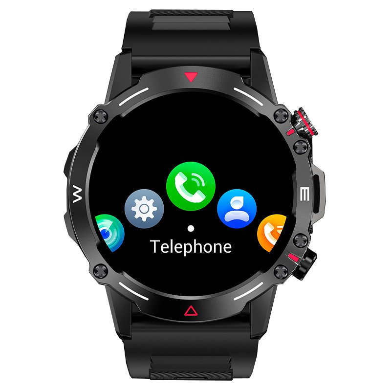 Montre connectée Écran Amoled COOL Adventure Silicone Noir (Appels, Santé...)