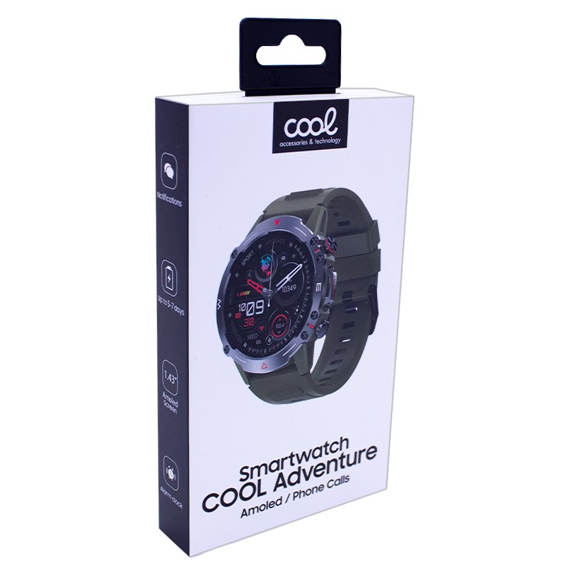Montre connectée Écran Amoled COOL Adventure Vert Silicone (Appels, Santé...)