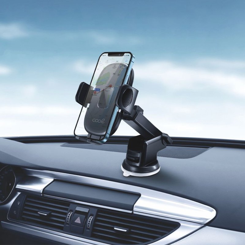 Support universel de téléphone portable pour voiture, ventouse, One Click, Cool, noir
