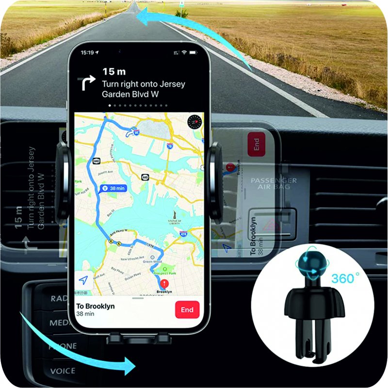 Support de voiture universel Carbon COOL Noir