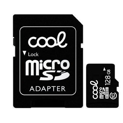 Carte mémoire Micro SD avec adaptateur x128 Go COOL (Classe 10)