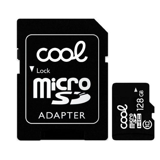Carte mémoire Micro SD avec adaptateur x128 Go COOL (Classe 10)