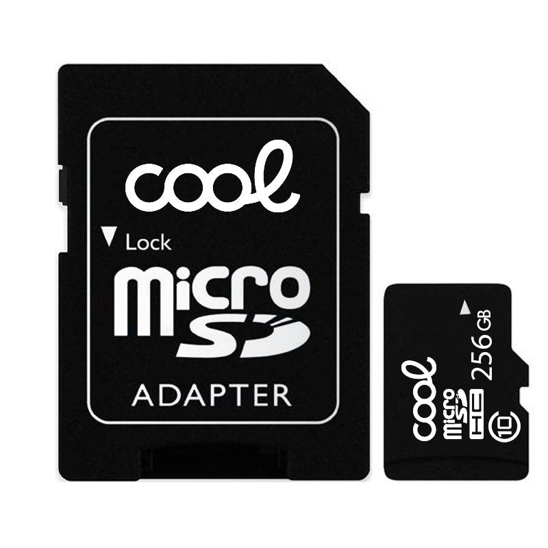 Carte mémoire Micro SD avec adaptateur x256 Go COOL (Classe 10)