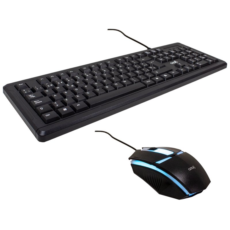 Clavier espagnol, câble USB, kit PC, clavier de jeu + souris (éclairage), COOL Florida