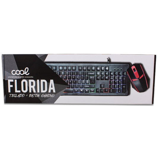 Clavier espagnol, câble USB, kit PC, clavier de jeu + souris (éclairage), COOL Florida