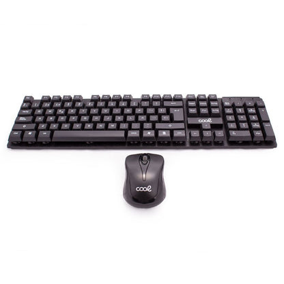 Kit clavier USB sans fil espagnol pour PC + souris Cool California