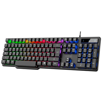 Pack clavier de jeu USB Cool Town en espagnol + casque + souris + tapis de souris