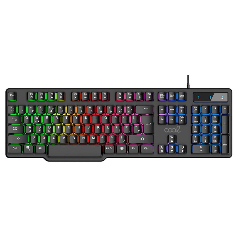 Pack clavier de jeu USB Cool Town en espagnol + casque + souris + tapis de souris
