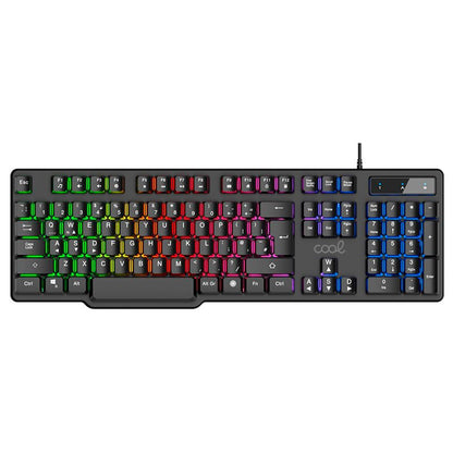 Pack clavier de jeu USB Cool Town en espagnol + casque + souris + tapis de souris